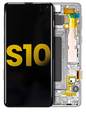 REPLACEMENT FOR SAMSUNG GALAXY S10 OLED SCREEN DIGITIZER ASSEMBLY WITH FRAME - PRISM WHITE