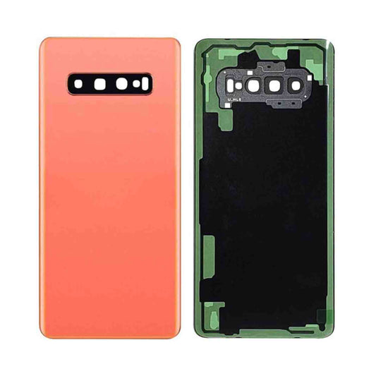 REPLACEMENT FOR SAMSUNG GALAXY S10 PLUS BATTERY DOOR WITH CAMERA GLASS - FLAMINGO PINK