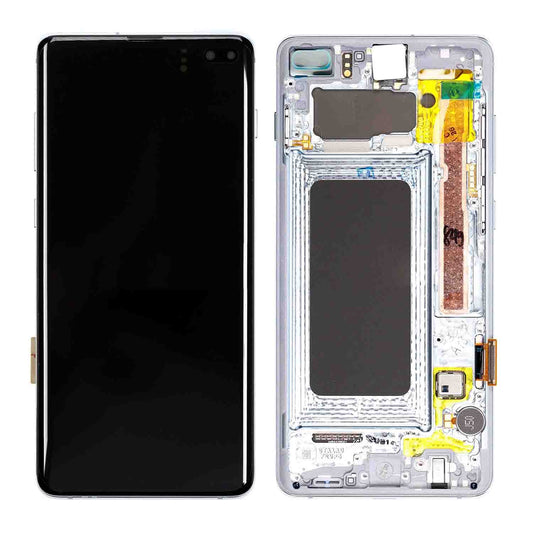 REPLACEMENT FOR SAMSUNG GALAXY S10 PLUS OLED SCREEN DIGITIZER ASSEMBLY WITH FRAME - PRISM BLUE