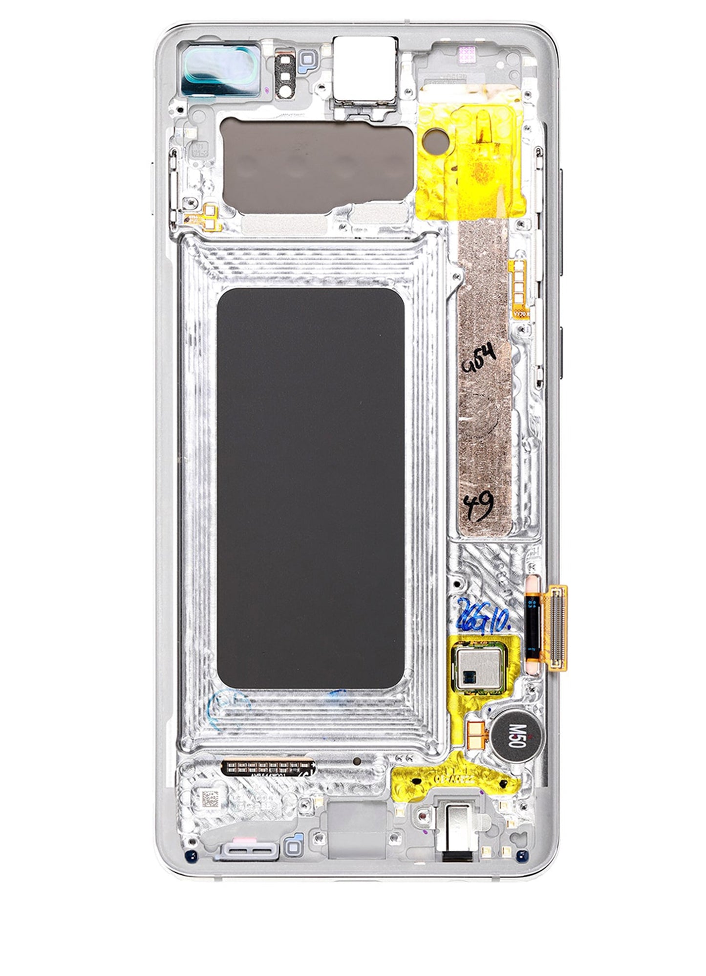 REPLACEMENT FOR SAMSUNG GALAXY S10 PLUS OLED SCREEN DIGITIZER ASSEMBLY WITH FRAME - CERAMIC WHITE