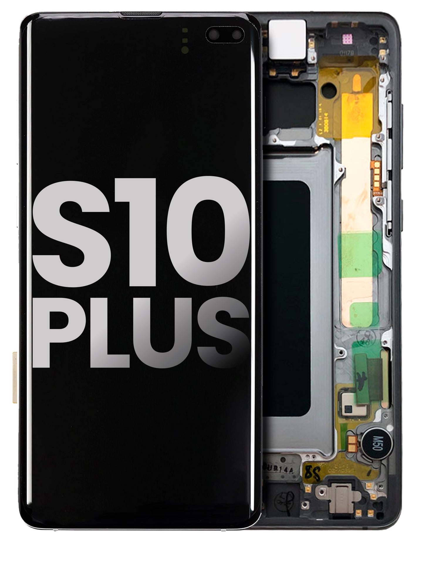 REPLACEMENT FOR SAMSUNG GALAXY S10 PLUS OLED SCREEN DIGITIZER ASSEMBLY WITH FRAME - BLACK