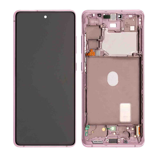 REPLACEMENT FOR SAMSUNG GALAXY S20 FE 5G OLED SCREEN ASSEMBLY WITH FRAME - CLOUD LAVENDER