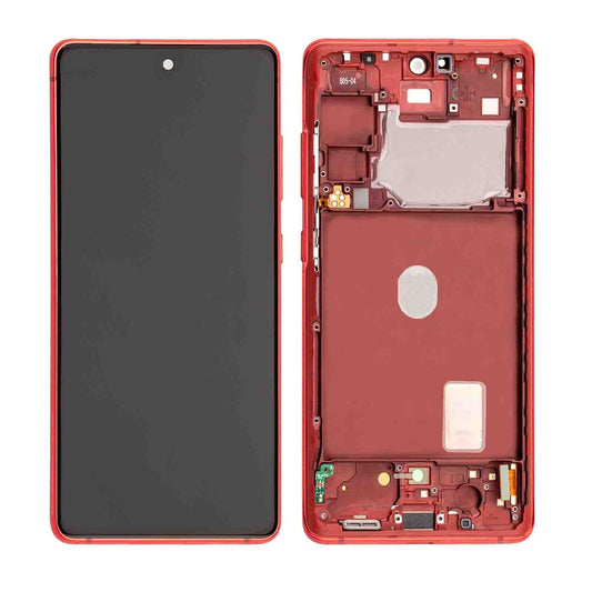 REPLACEMENT FOR SAMSUNG GALAXY S20 FE 5G OLED SCREEN ASSEMBLY WITH FRAME - CLOUD RED