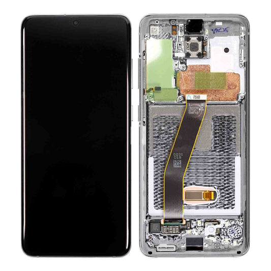 REPLACEMENT FOR SAMSUNG GALAXY S20 LCD SCREEN ASSEMBLY WITH FRAME - BLACK