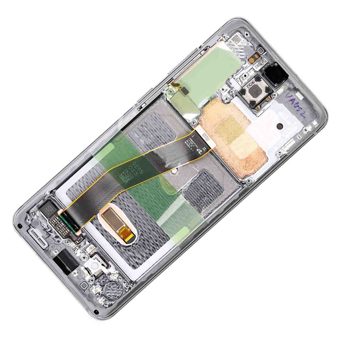 REPLACEMENT FOR SAMSUNG GALAXY S20 LCD SCREEN ASSEMBLY WITH FRAME - SILVER