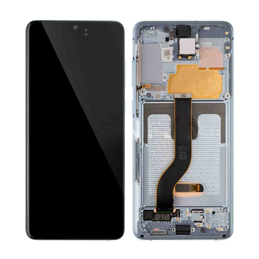 REPLACEMENT FOR SAMSUNG GALAXY S20 PLUS LCD SCREEN ASSEMBLY WITH FRAME - CLOUD BLUE