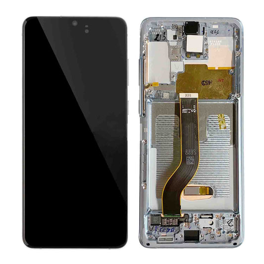 REPLACEMENT FOR SAMSUNG GALAXY S20 PLUS LCD SCREEN ASSEMBLY WITH FRAME - CLOUD WHITE