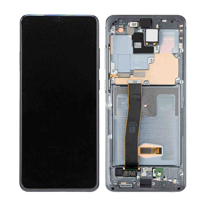 REPLACEMENT FOR SAMSUNG GALAXY S20 ULTRA OLED SCREEN ASSEMBLY WITH FRAME - GRAY