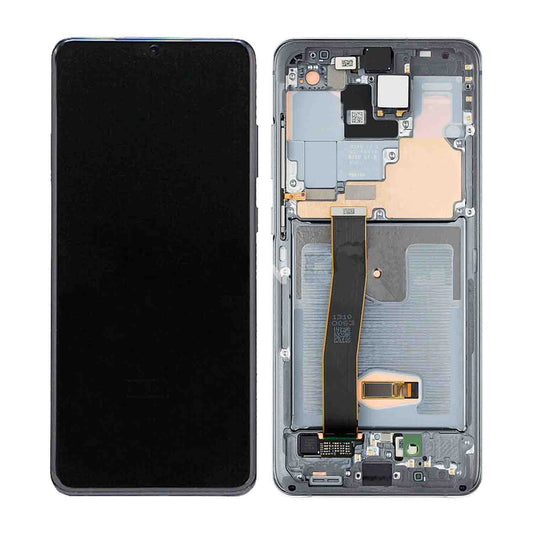 REPLACEMENT FOR SAMSUNG GALAXY S20 ULTRA OLED SCREEN ASSEMBLY WITH FRAME - GRAY