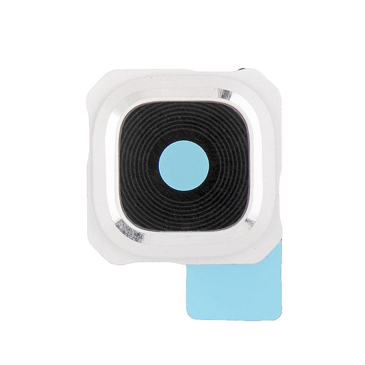 REPLACEMENT FOR SAMSUNG GALAXY S6 EDGE PLUS SERIES REAR FACING CAMERA LENS AND BEZEL - WHITE