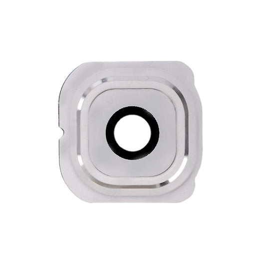 REPLACEMENT FOR SAMSUNG GALAXY S6 EDGE SERIES REAR FACING CAMERA LENS AND BEZEL - WHITE