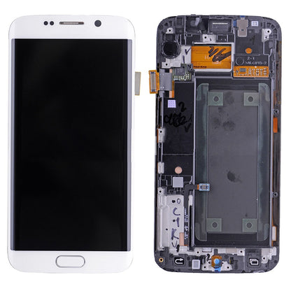 REPLACEMENT FOR SAMSUNG GALAXY S6 EDGE SM-G925 LCD SCREEN AND DIGITIZER ASSEMBLY WITH FRAME - WHITE