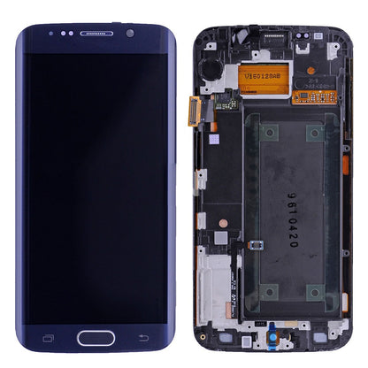 REPLACEMENT FOR SAMSUNG GALAXY S6 EDGE SM-G925 LCD SCREEN AND DIGITIZER ASSEMBLY WITH FRAME - SAPPHIRE