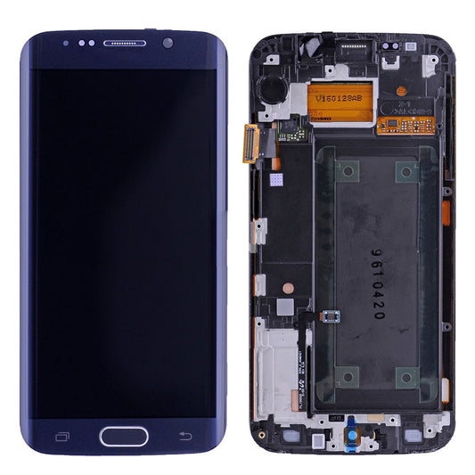 REPLACEMENT FOR SAMSUNG GALAXY S6 EDGE SM-G925 LCD SCREEN AND DIGITIZER ASSEMBLY WITH FRAME - SAPPHIRE
