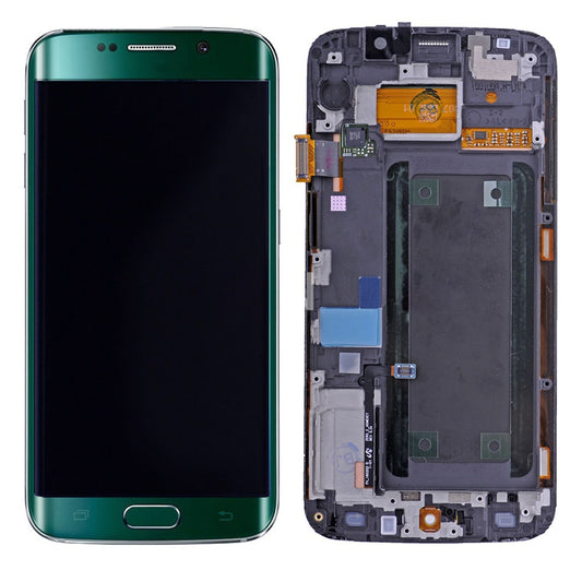 REPLACEMENT FOR SAMSUNG GALAXY S6 EDGE SM-G925 LCD SCREEN AND DIGITIZER ASSEMBLY WITH FRAME - GREEN