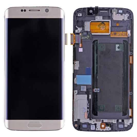 REPLACEMENT FOR SAMSUNG GALAXY S6 EDGE SM-G925 LCD SCREEN AND DIGITIZER ASSEMBLY WITH FRAME - GOLD