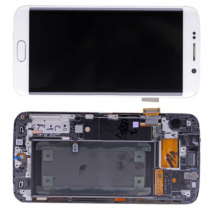 REPLACEMENT FOR SAMSUNG GALAXY S6 EDGE SM-G925 LCD SCREEN AND DIGITIZER ASSEMBLY WITH FRAME - WHITE