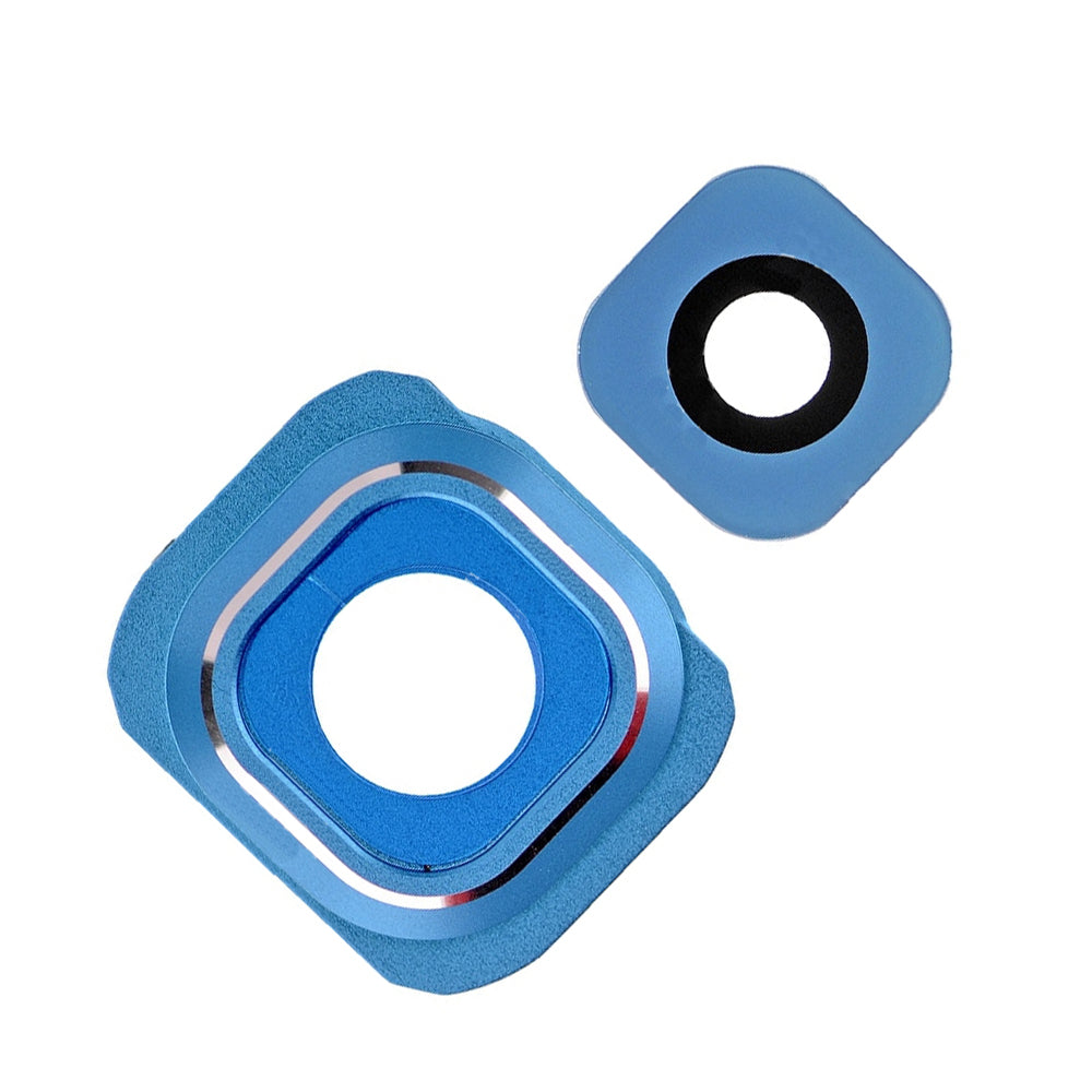 REPLACEMENT FOR SAMSUNG GALAXY S6 SERIES CAMERA LENS AND BEZEL - AQUA BLUE