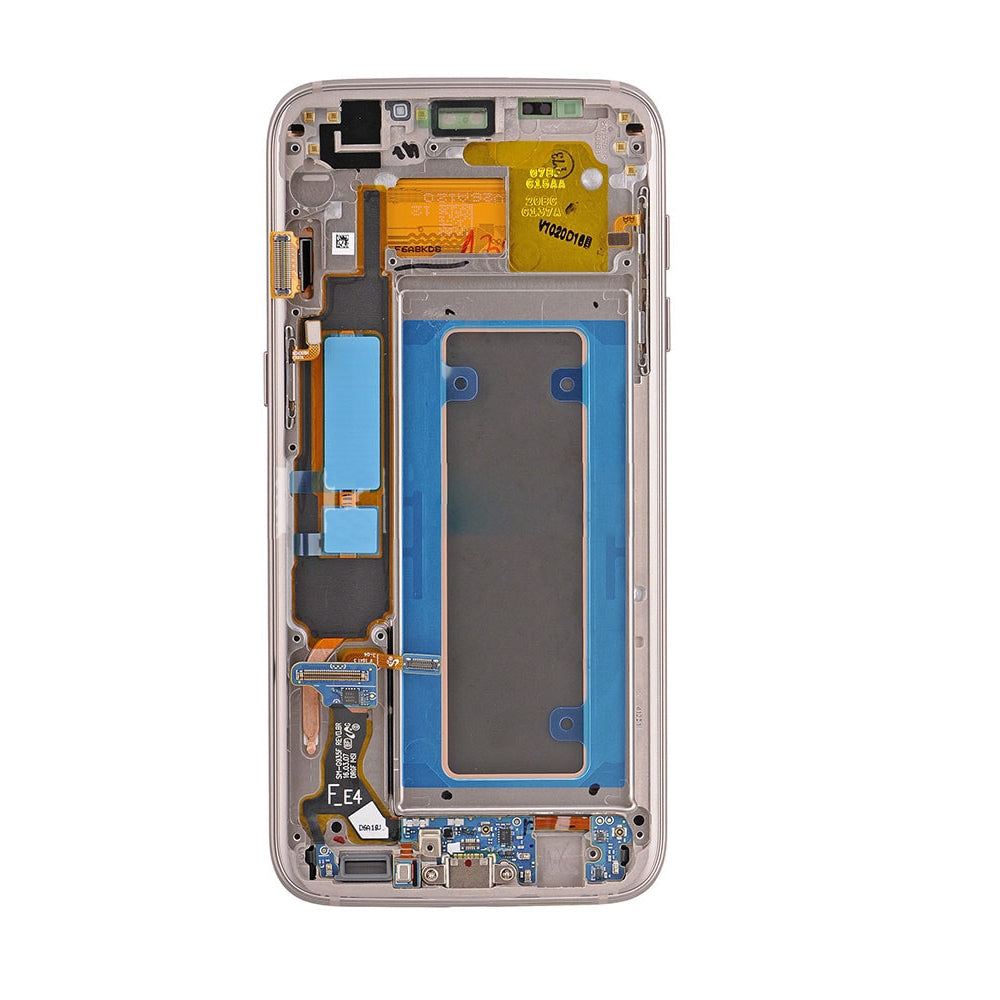 REPLACEMENT FOR SAMSUNG GALAXY S7 EDGE SM-G935 SERIES LCD SCREEN AND DIGITIZER ASSEMBLY WITH FRAME - GOLD