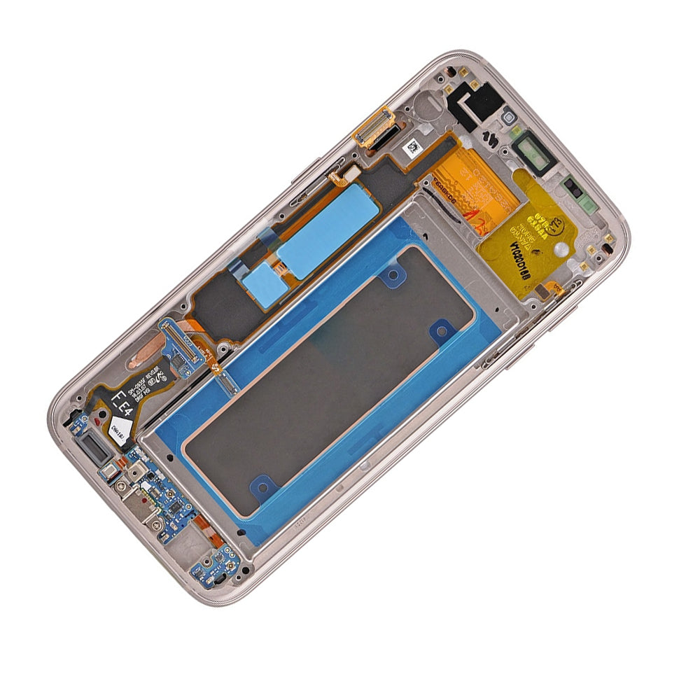 REPLACEMENT FOR SAMSUNG GALAXY S7 EDGE SM-G935 SERIES LCD SCREEN AND DIGITIZER ASSEMBLY WITH FRAME - GOLD