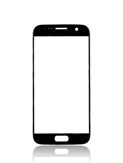 REPLACEMENT FOR SAMSUNG GALAXY S7 FRONT GLASS LENS REPLACEMENT WITH LOGO - BLACK