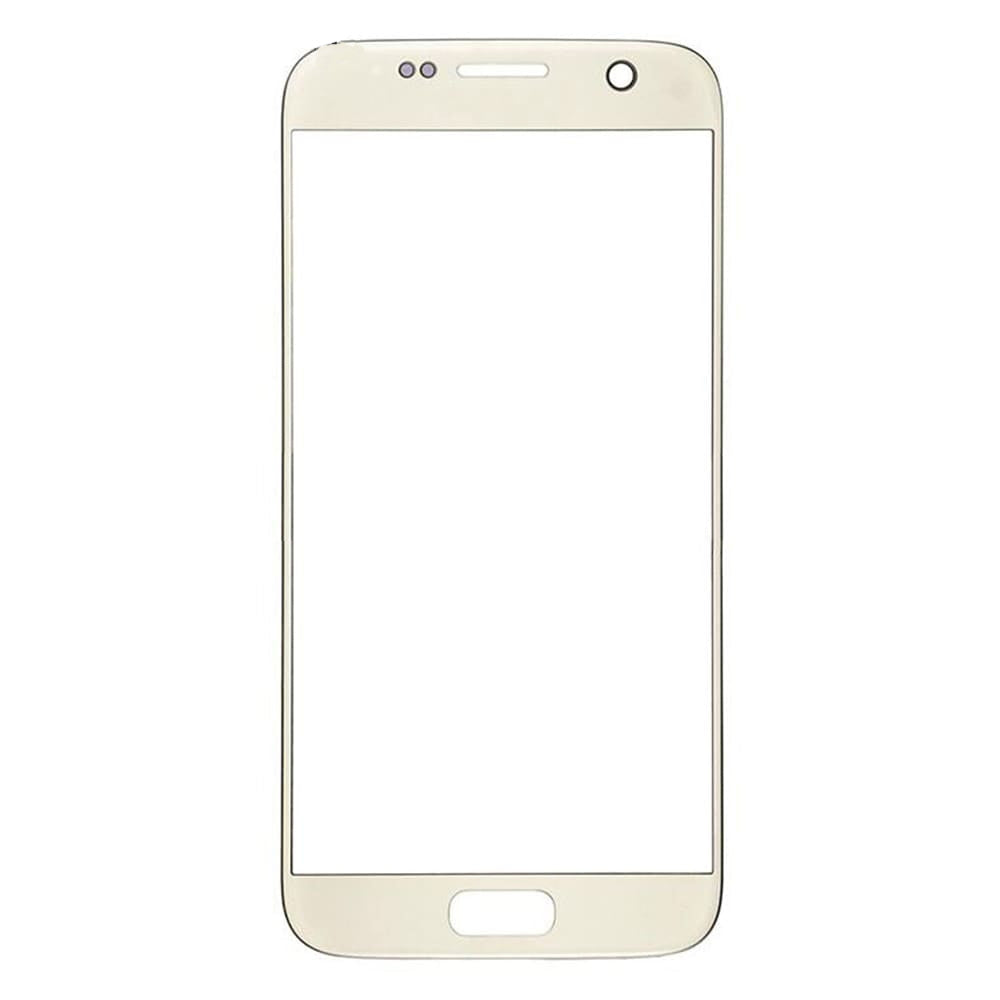 REPLACEMENT FOR SAMSUNG GALAXY S7 FRONT GLASS LENS REPLACEMENT WITH LOGO - GOLD