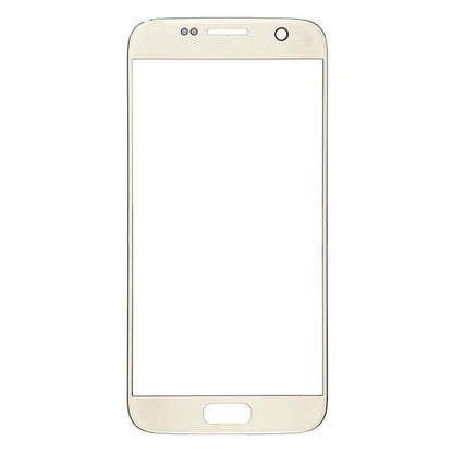 REPLACEMENT FOR SAMSUNG GALAXY S7 FRONT GLASS LENS REPLACEMENT WITH LOGO - GOLD
