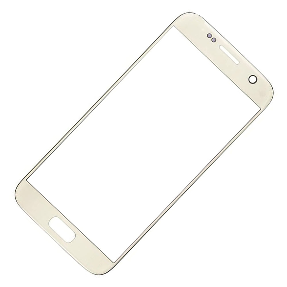 REPLACEMENT FOR SAMSUNG GALAXY S7 FRONT GLASS LENS REPLACEMENT WITH LOGO - GOLD
