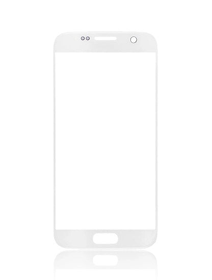 REPLACEMENT FOR SAMSUNG GALAXY S7 FRONT GLASS LENS REPLACEMENT WITH LOGO - WHITE