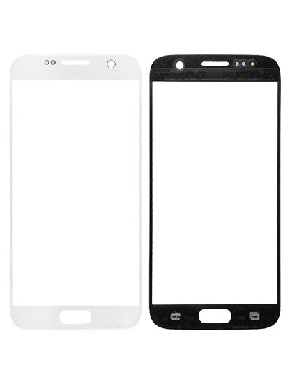 REPLACEMENT FOR SAMSUNG GALAXY S7 FRONT GLASS LENS REPLACEMENT WITH LOGO - WHITE