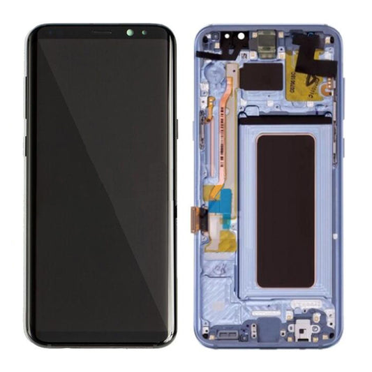 REPLACEMENT FOR SAMSUNG GALAXY S8 SM-G950 LCD SCREEN ASSEMBLY WITH FRAME - BLUE